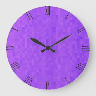 Lavande en mosaïque violette, horloge murale