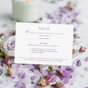 Lavande et dîner blanc Options Mariage RSVP