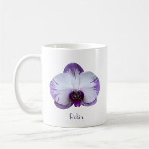 Lavande et Mug de café à l'orchidée blanche