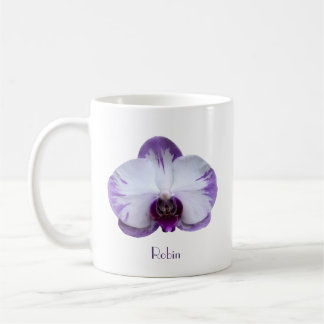 Lavande et Mug de café à l'orchidée blanche