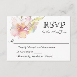 Lavande et rose aquarelle Mariage floral RSVP