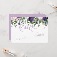 Lavande et rose Floral Baby Girl Shower Invitation