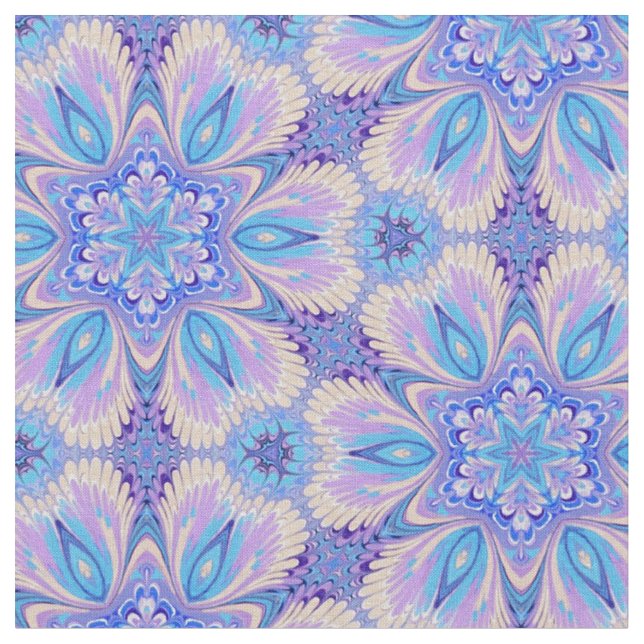 Lavande et tissu bleu de kaléidoscope (Fermer)