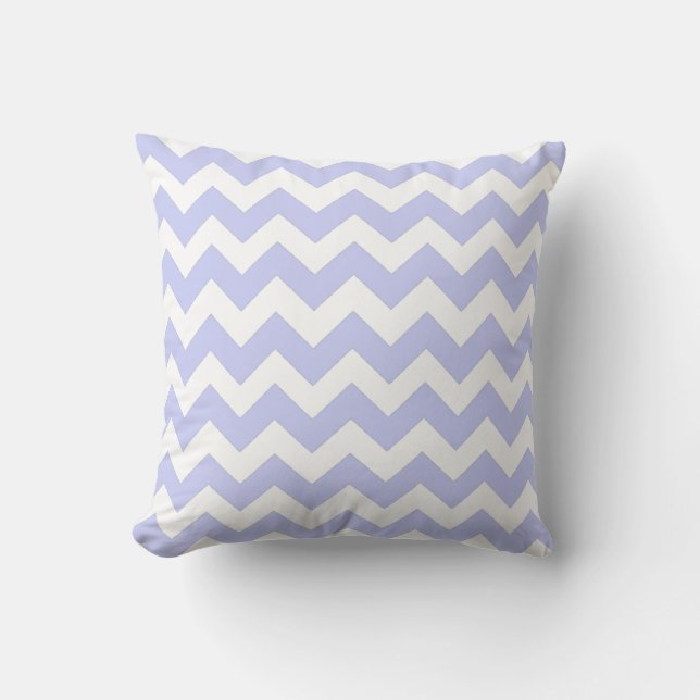 Lavande et White Chevron Zig Zag Coussin (Recto)
