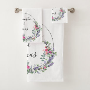 Lavande Eucalyptus rose roses aquarelle