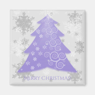 Lavande Festive Arbre de Noël Magnet