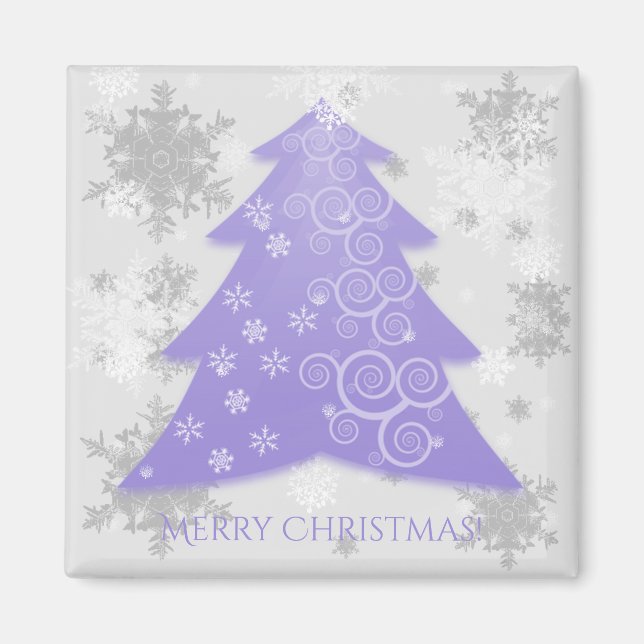 Lavande Festive Arbre de Noël Magnet (Devant)