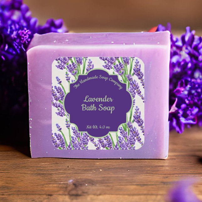 Lavande Fleurs Étiquette de savon et de cosmétique (Créateur téléchargé)
