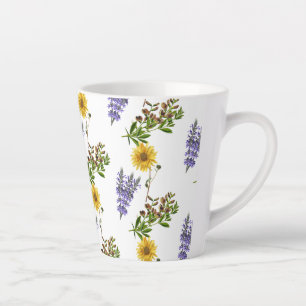 Lavande florale et Motif de tournesol Latte Mug