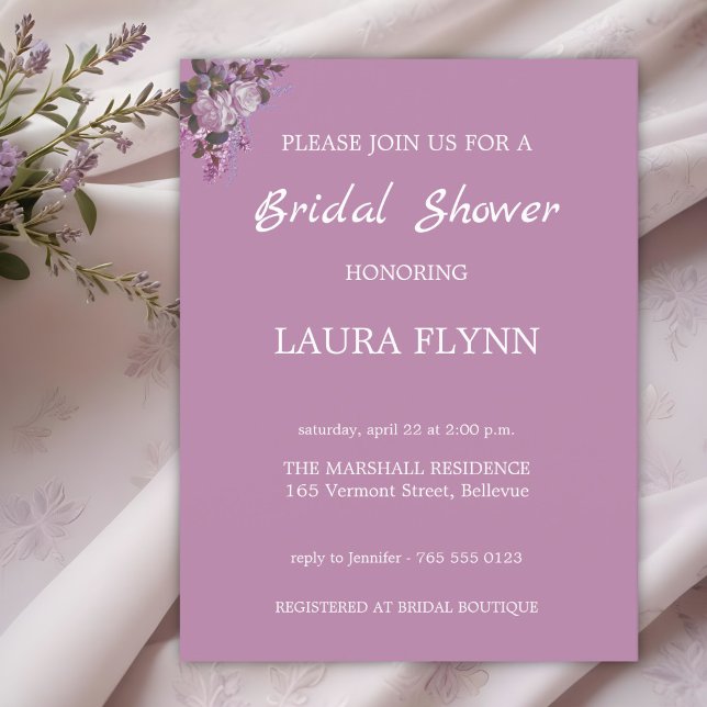 Lavande Florale, Invitation de douche nuptiale (Créateur téléchargé)