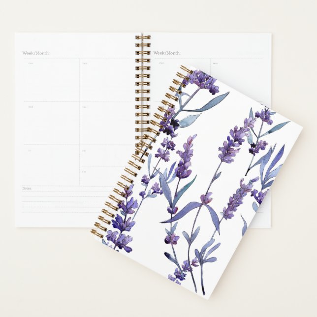 Lavande Florale sur blanc (Devant avec enveloppe)