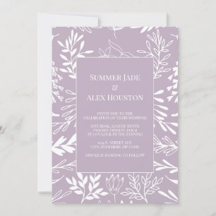 Lavande Frost Faire-part de mariage florale avec p