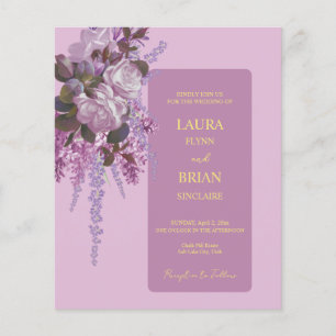 Lavande, Lactées, Roses, Faire-part de mariage bud