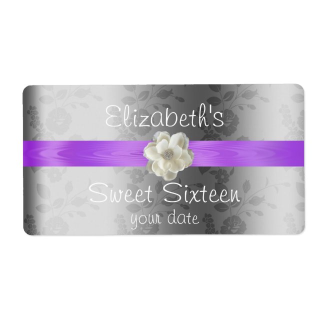 Lavande/Lilac Mariage Étiquette vin/bouteille d'ea (Devant)