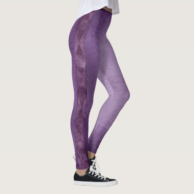 Lavande marbre violet Motif Leggings femmes (Droite)