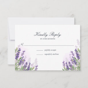 Lavande mariage carte RSVP Rustique violet floral
