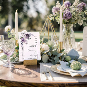 Lavande, Prune, Faire-Part de Date de Mariage