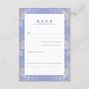 Lavande Purple Floral Élégant Mariage Cartes RSVP