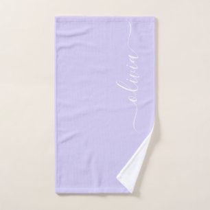Lavande Purple Script Moderne Fille Monogramme Nom