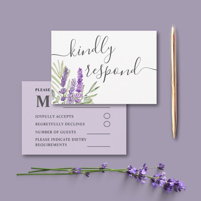 Lavande rustique et mariage eucalyptus RSVP (Créateur téléchargé)