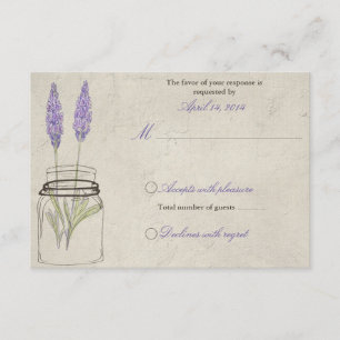 Lavande rustique Mason Jar RSVP Mariage