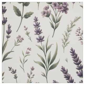Lavande sur tissu floral Vintage de crème