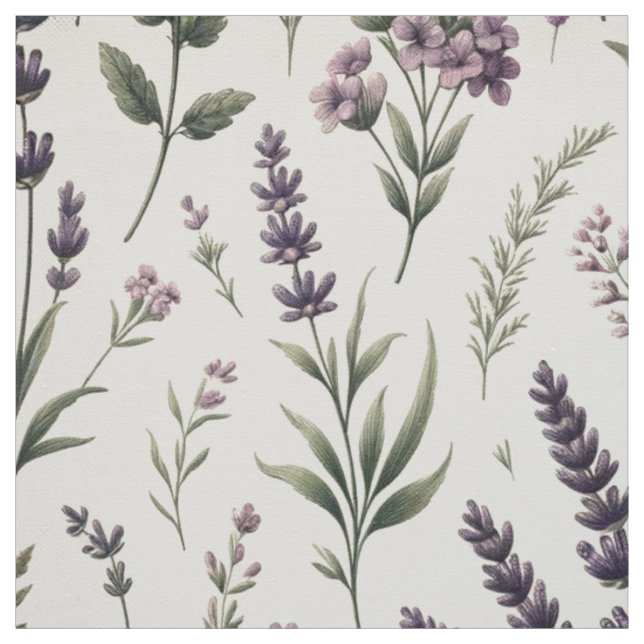 Lavande sur tissu floral Vintage de crème (Échantillon)