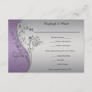 Lavande vintage RSVP floral argenté pourpre