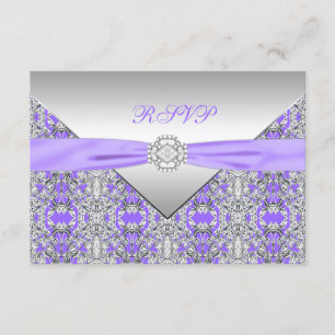 Lavande violet dentelle diamant mariage RSVP