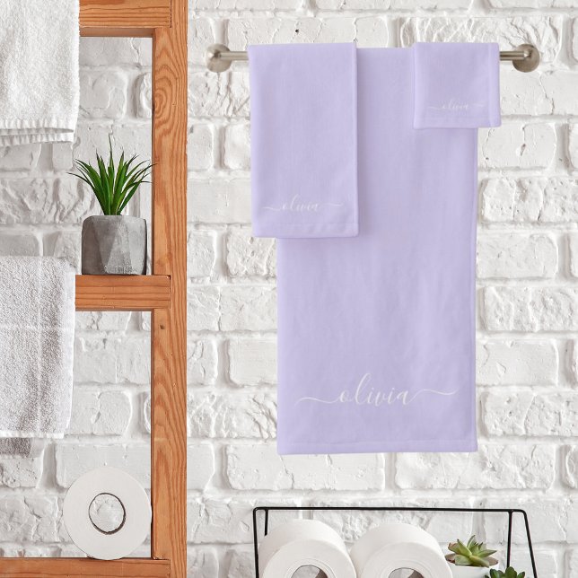 Lavande Violet Moderne Écriture Féminine Monogramm (Créateur téléchargé)