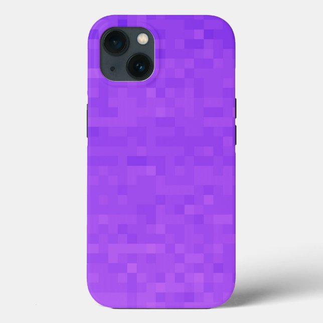 Lavande violet mosaïque, iPhone 13 Coque (Verso)