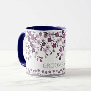 Lavande violette Cerise Fleurs Groomsmen Mugs
