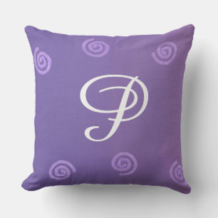 Lavande violette rayonnante Coussins Monogrammes