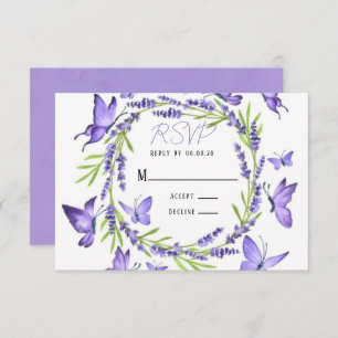 Lavande Wisteria & Papillons Mariage RSVP