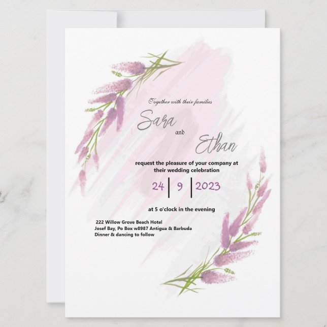 Lavander, fleur sauvage aquarelle (Devant)