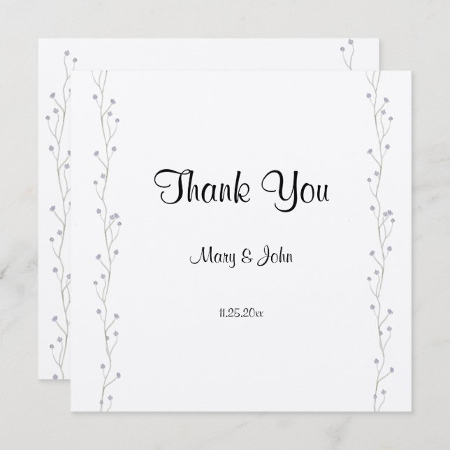 Lavander Floral Script Love Heart Mariage (Devant / Derrière)