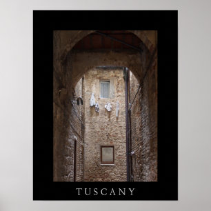 Lave-linge séché en Toscane poster noir