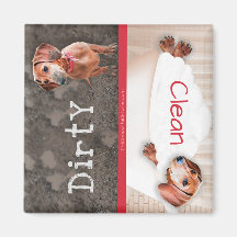 Lave-vaisselle Dachshund Magnet Dirty Doxie Rouge