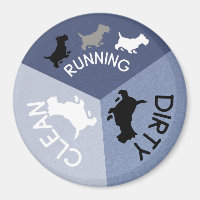 Lave-vaisselle Magnet Blue Chien Courir propre sal