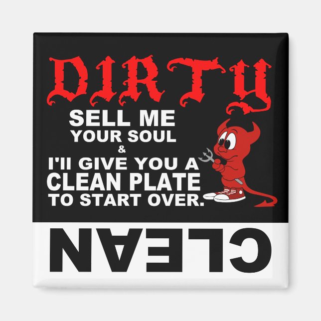 Lave-vaisselle propre aimant : VENDEZ-MOI VOTRE ÂM (Devant)