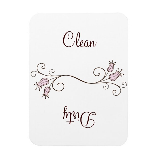 Lave-vaisselle rose Tulip propre - Magnets sales (Vertical)