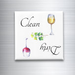 Lave-vaisselle sale propre Magnet Vin rouge blanc<br><div class="desc">This design created though digital art. It may be personalized in the area provide or customizing by choosing the click to customize further option and changing the name, initials or words. Donc, change le texte color and style or delete the text for an image only design. Contact me at colorflowcreations@gmail.com...</div>