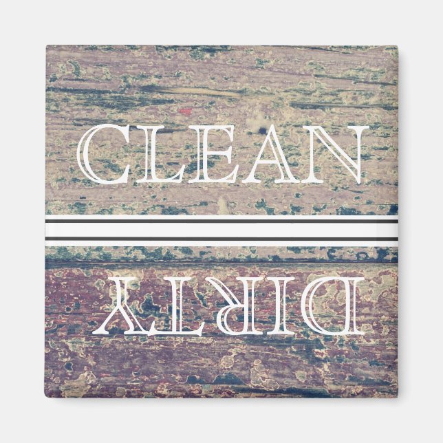 Lave-vaisselle Style bois Magnet Propre et sale (Devant)