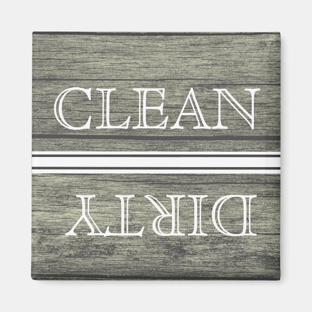 Lave-vaisselle Style bois Magnet Propre et sale (Devant)