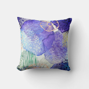 Lavendar et Coussin Abstrait bleu
