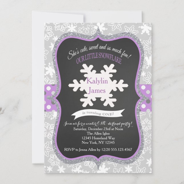 LavendarHiver UN derland Anniversaire Invitation (Devant)