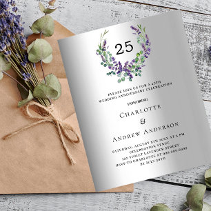 Lavender 25e anniversaire mariage invitation