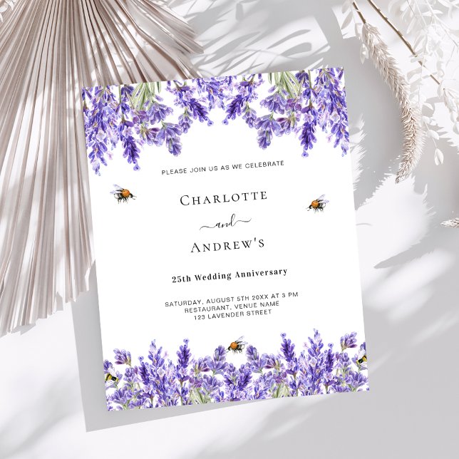 Lavender 25e anniversaire mariage invitation (Créateur téléchargé)