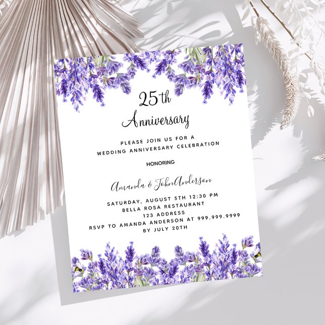 Lavender 25e anniversaire mariage invitation (Créateur téléchargé)