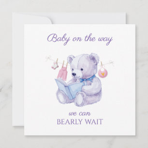 Lavender Bear lit un livre Baby shower